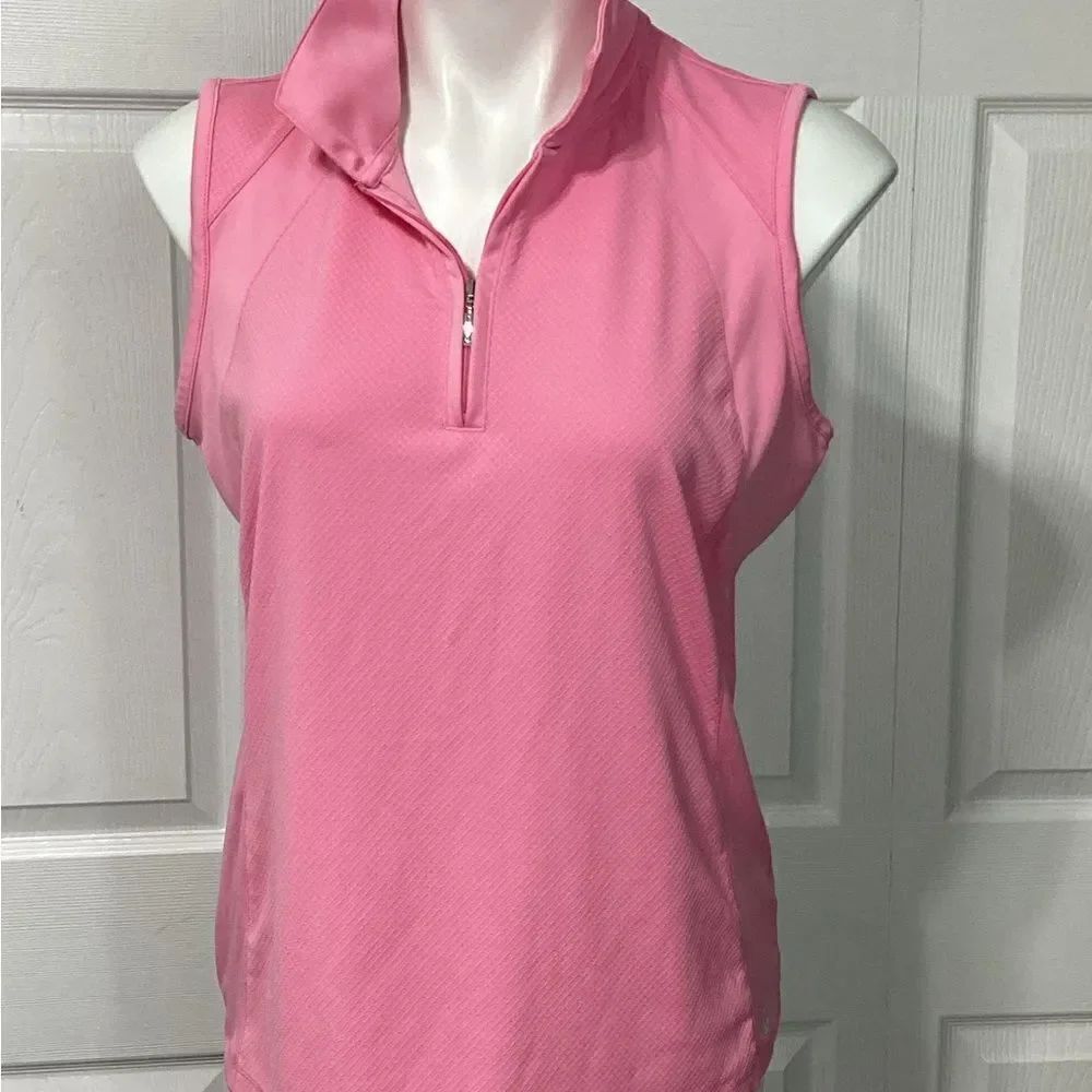 Izod Fitness Pink Sleeveless Golf Tennis Polo Women's L